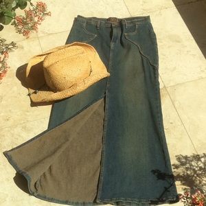 Western Stretch Denim Skirt